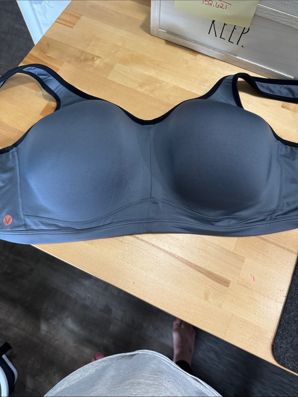Livi Active Charcoal Gray Molded-Cup Sports Bra